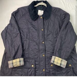Barbour Beadnell Polarquilt Blue Fleece Long Sleeve Puffer Jackets Size 2X NWT